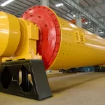 Ball mill grinding system in a professional mineral processing plant showroom